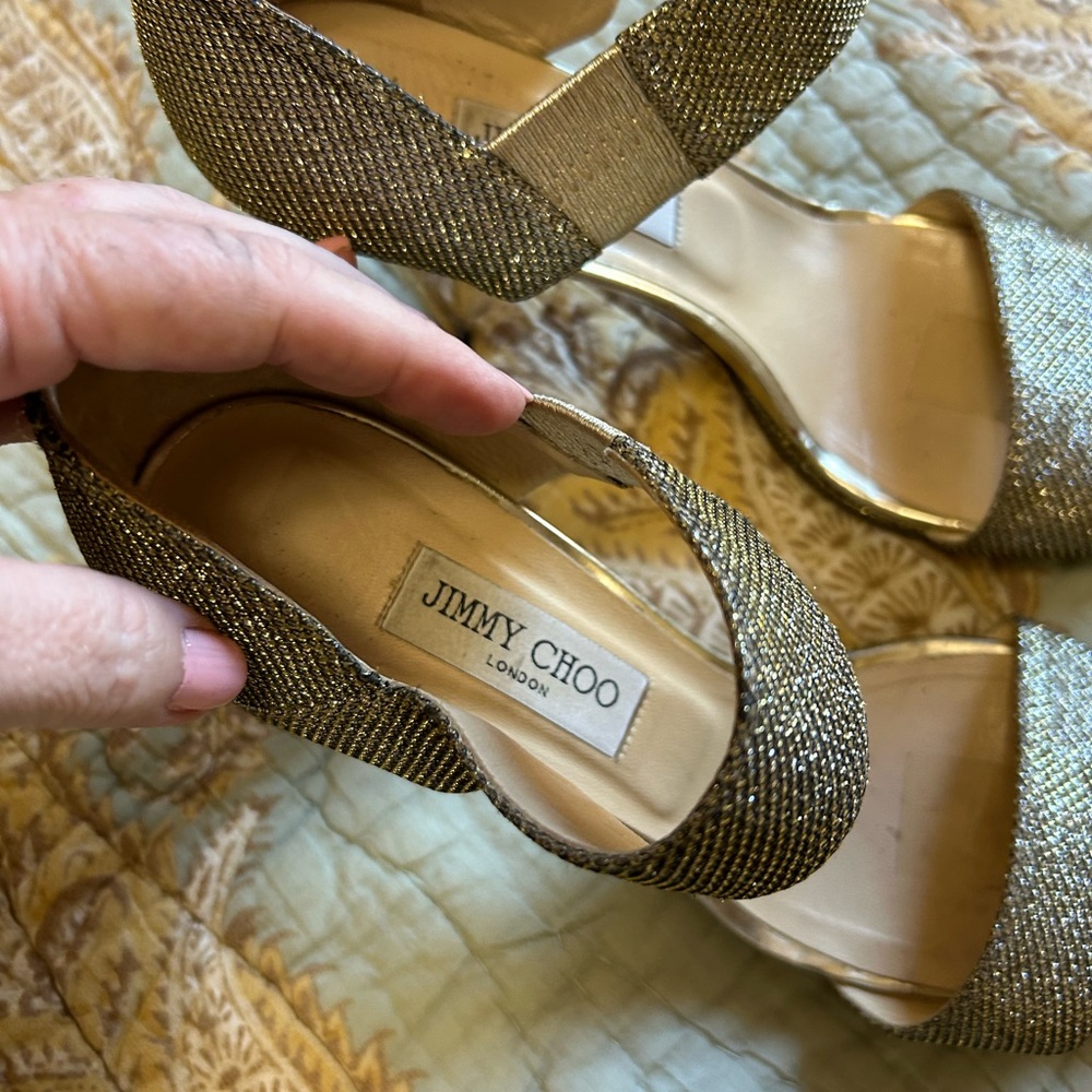 Jimmy Choo Glittering Gold Heels